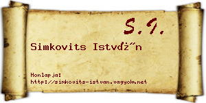 Simkovits István névjegykártya